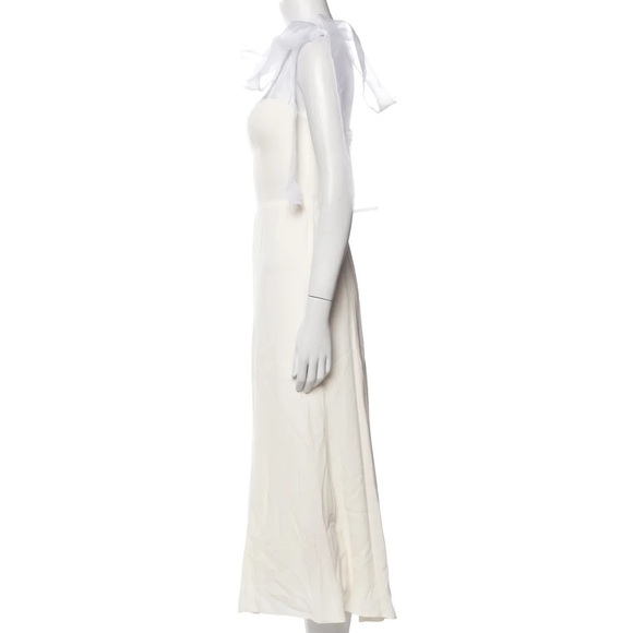 NEW NWT Reformation Kairo Ivory Midi Dress Bow Tie Straps Smocked Back - Picture 6 of 7
